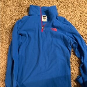 The North Face Blue Fleece with Red Accents